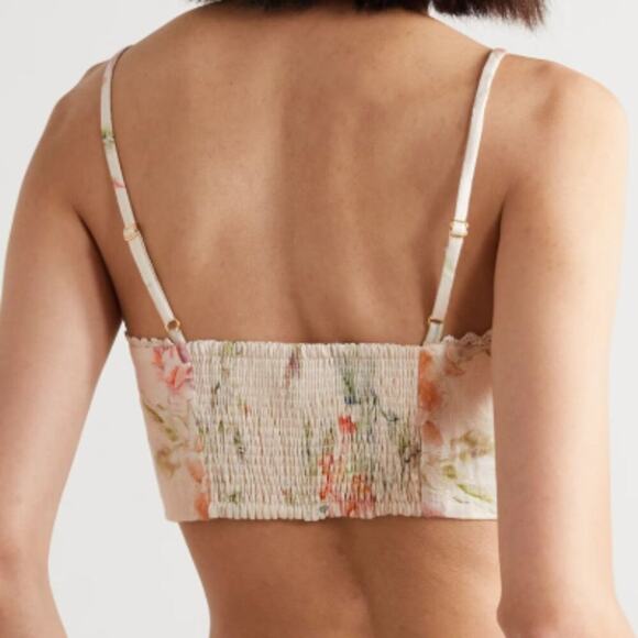 LoveShackFancy Emmalou Linen Floral Crop Top - Picture 4 of 10